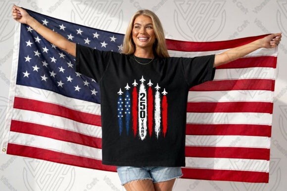 250 Years USA Jets Flag Freedom Day PNG: Bold Patriotic Design