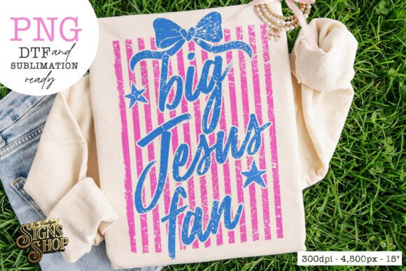 Big Jesus Fan PNG & Coquette Bow Shirt: Faith Meets Boutique Style