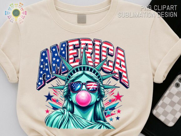 Bold Patriotic Statue of Liberty PNG Design