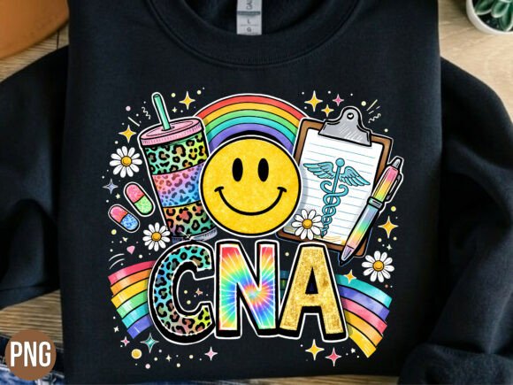 CNA Nurse Life Rainbow Leopard Cup PNG Design