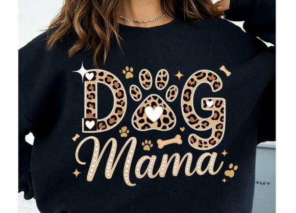 Dog Mama Png: Leopard Dog Mom Design for Creative Projects