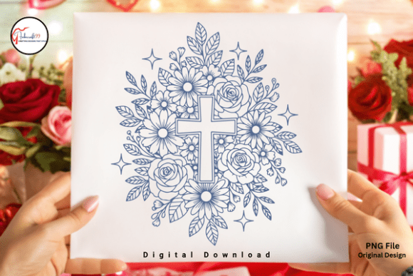 Elegant Faith: The Christian Floral Cross PNG in Modern Design