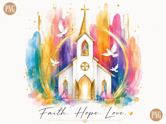Faith Hope Love Church Watercolor PNG: A Versatile Design Asset