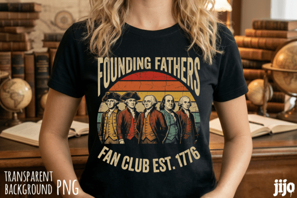 Founding Fathers Patriotic Vintage PNG: Design & Print