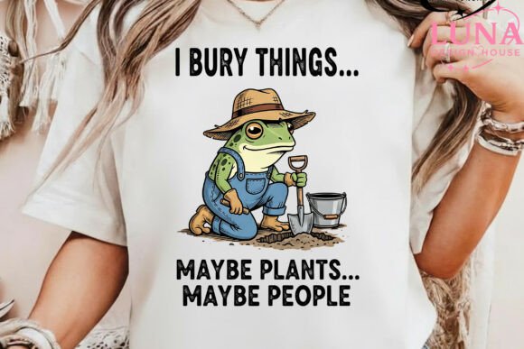 Funny Frog Gardening PNG Sublimation: A Design Asset