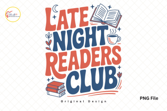 Late Night Readers Club PNG: A Cozy Design Asset
