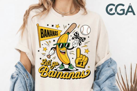 Lets Go Bananas Baseball Sports Png: A Dynamic Design Asset