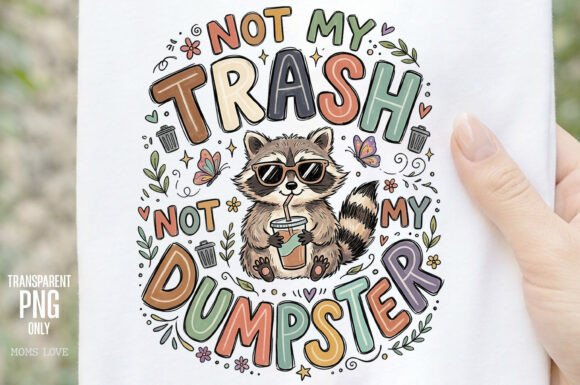 Playful Typography & Whimsical Charm: The Raccoon PNG Design