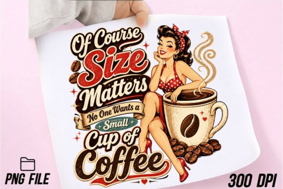 Size Matters Coffee Retro Sublimation: A Design Asset